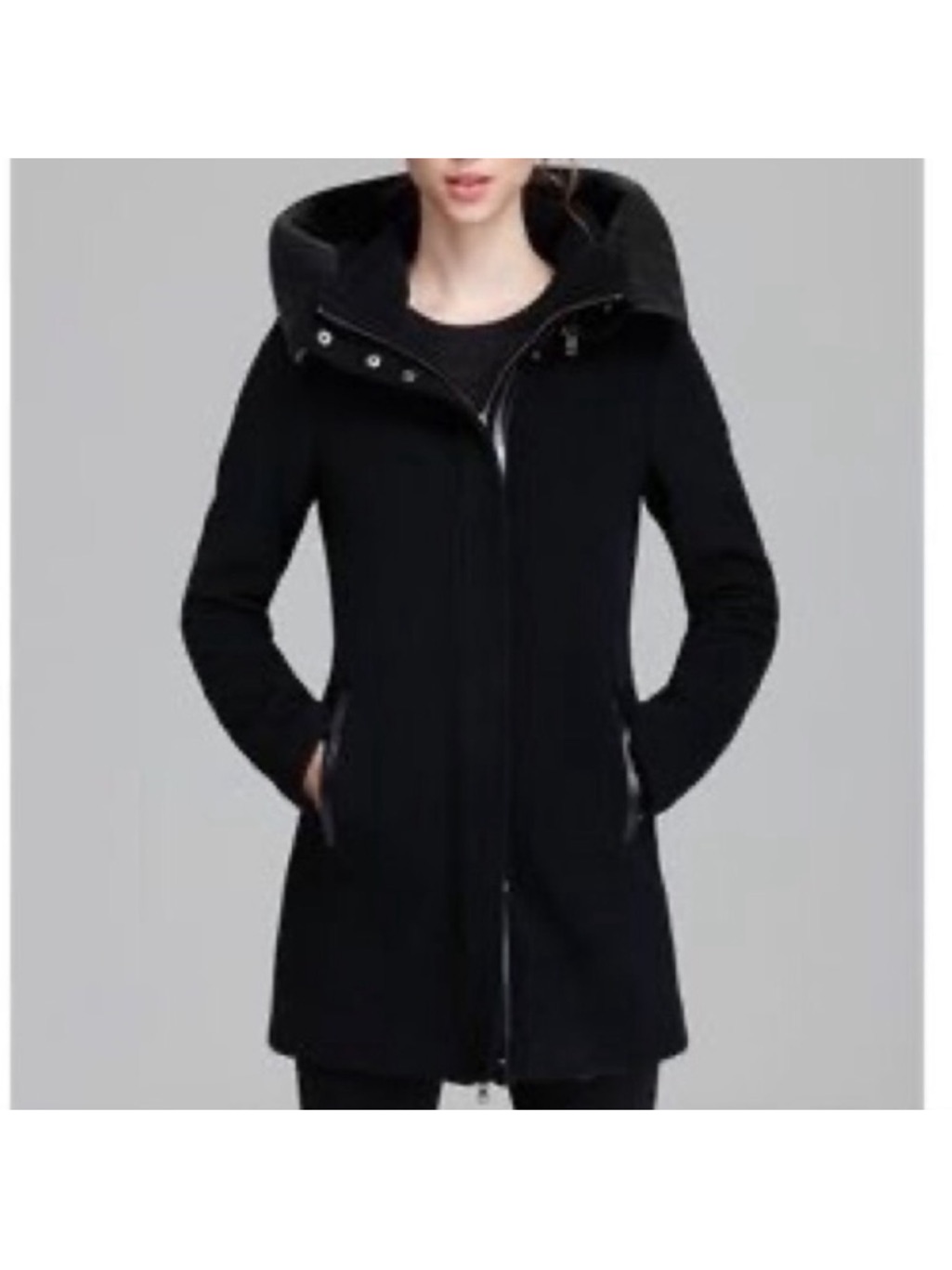 Mackage Black Hooded Trench Coat